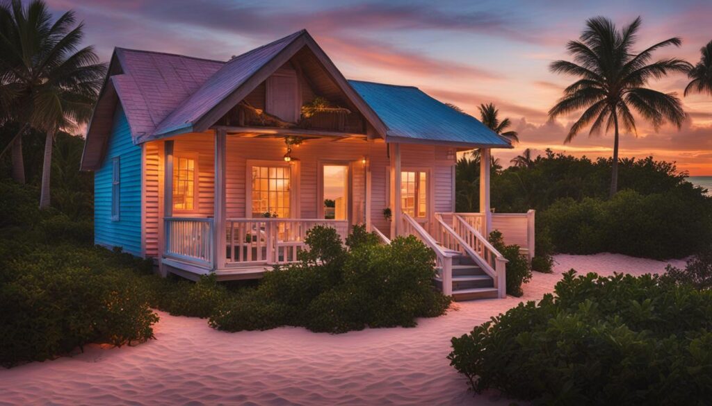 vacation rental in beach cottage on pink sand in the Bahamas