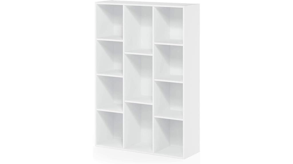 11 cube white book storage