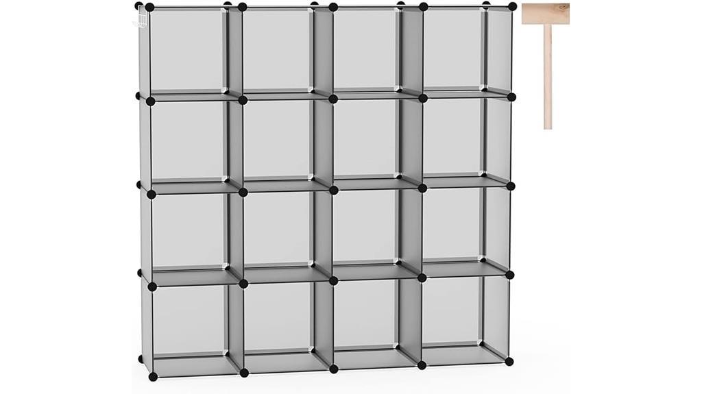 16 cube storage organizer gray