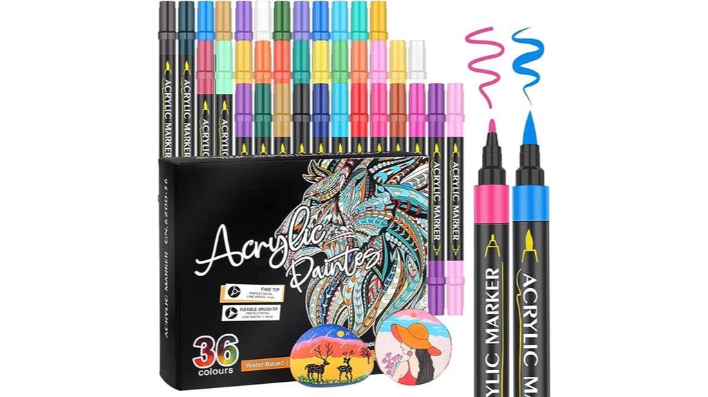 36 vibrant acrylic paint pens