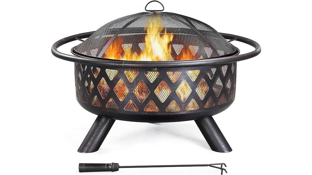 36in wood burning firepit