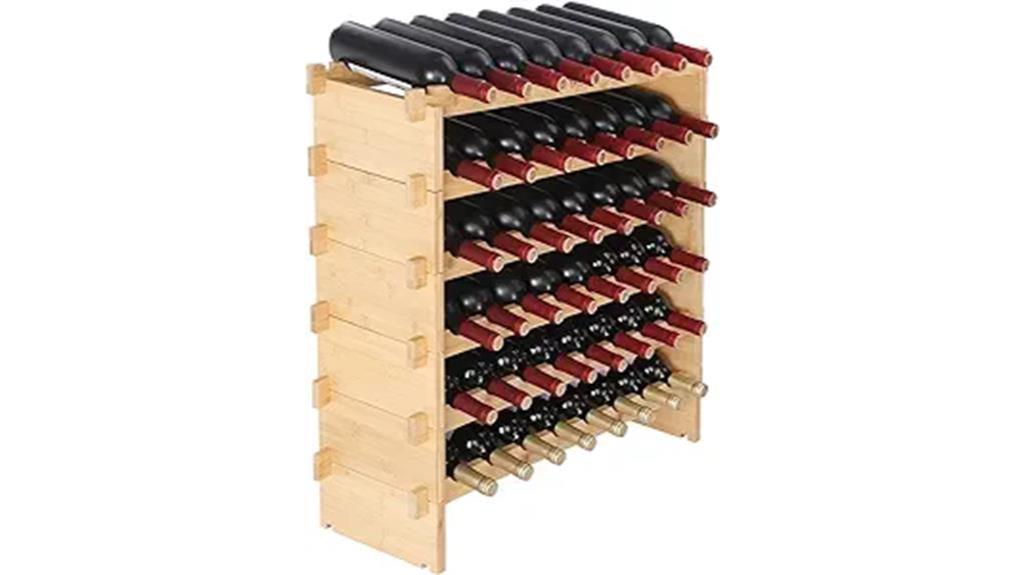 48 bottle bamboo wine rack