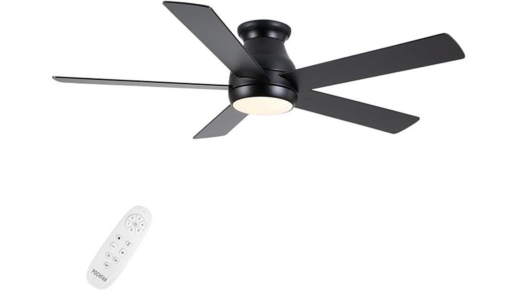 52 inch low profile ceiling fan with lights and remote