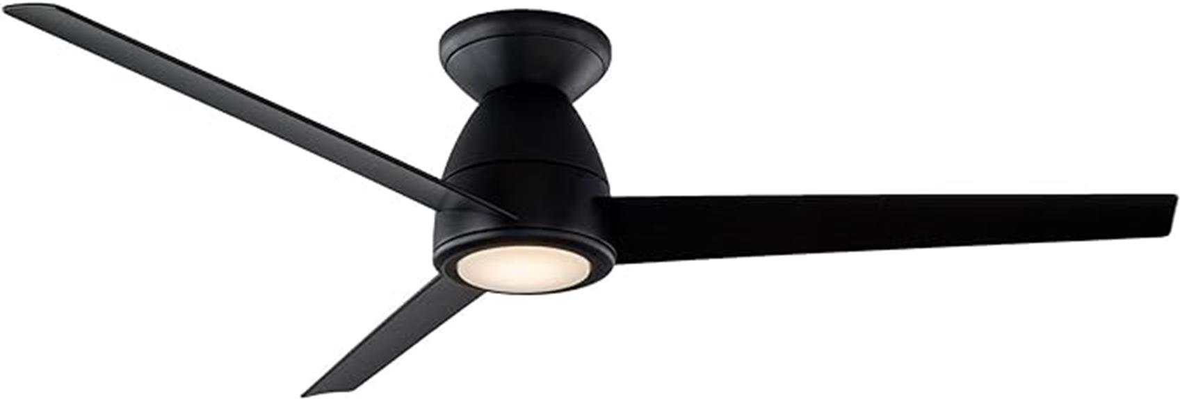 52in matte black ceiling fan with led light kit