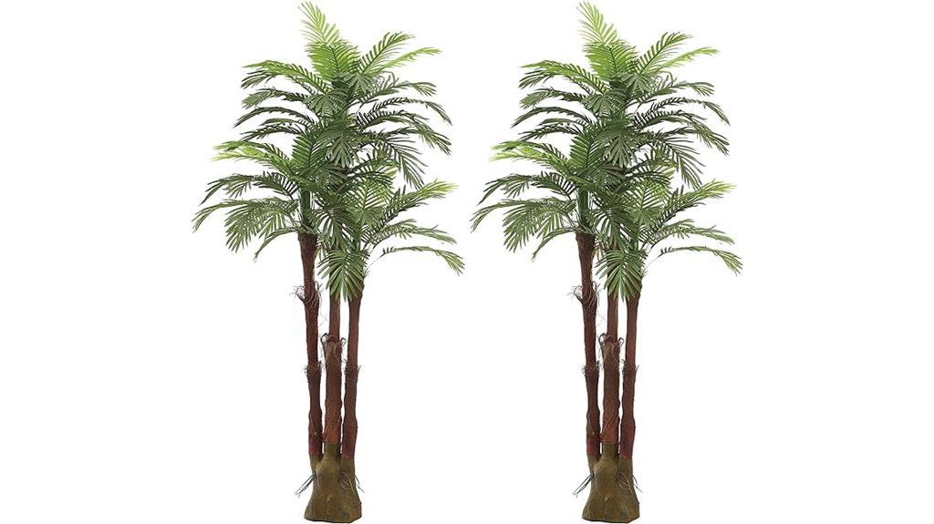 6 foot triple tropical palm