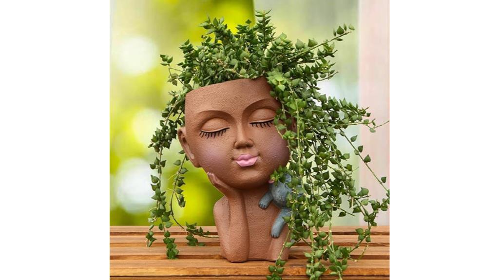7 inch brown face planter