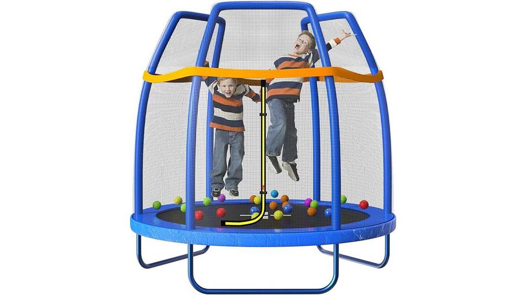 7ft outdoor trampoline with safety enclosure net