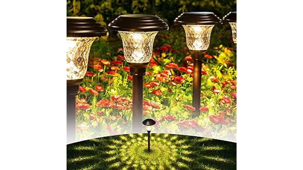 8 pack of brown solar pathway lights