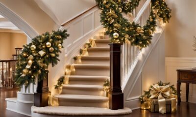 Christmas Stair Decorations with Lights