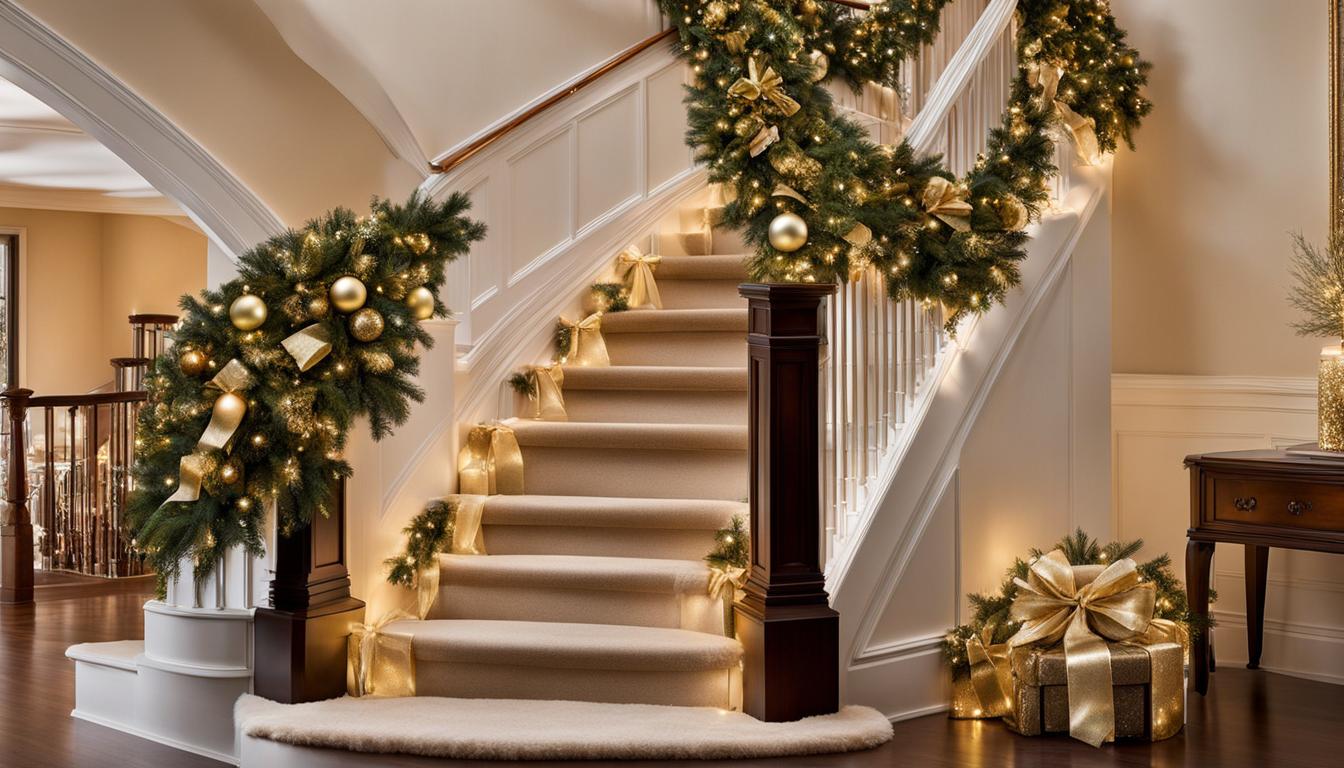 Christmas Stair Decorations with Lights