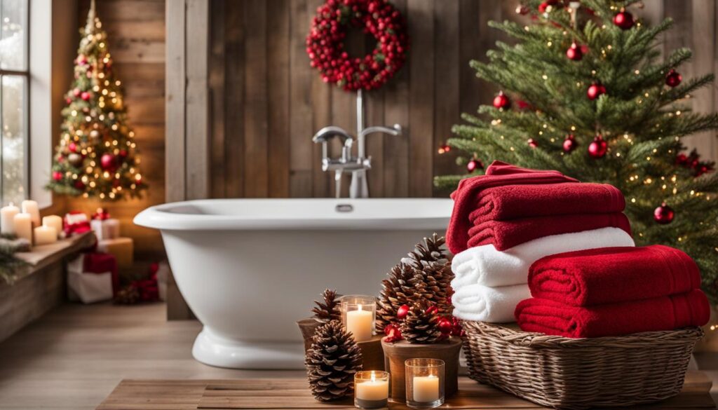 Christmas bath towels