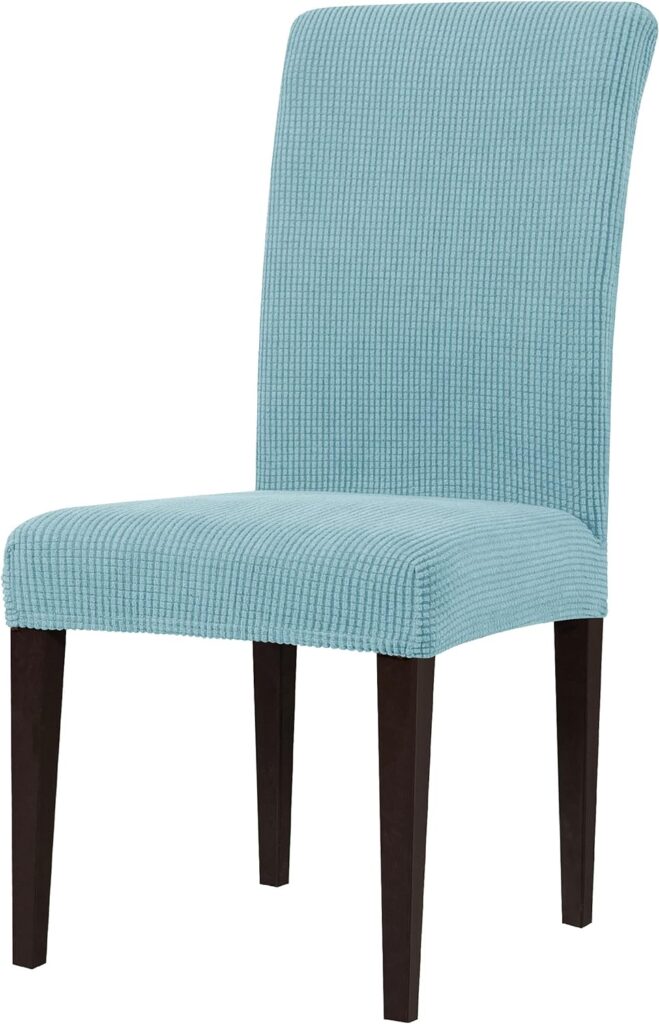 SUBRTEX Dining Chair Slipcovers Steel Blue 2PCS 1 1
