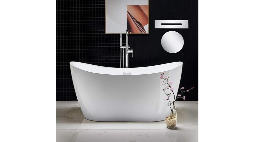 acrylic freestanding bathtub with chrome