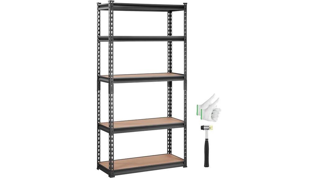 adjustable 5 tier storage shelving