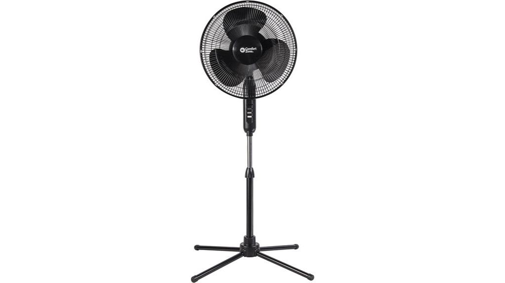 adjustable black pedestal fan