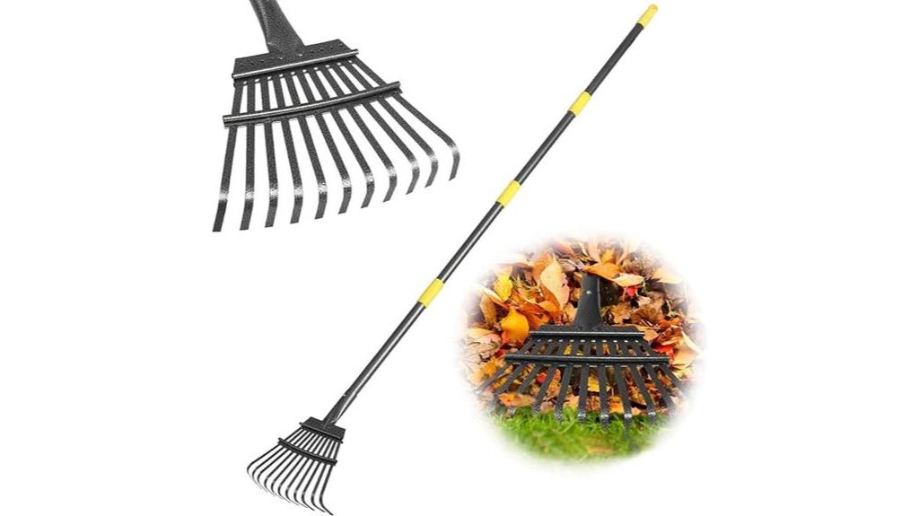 adjustable handle for leaf raking