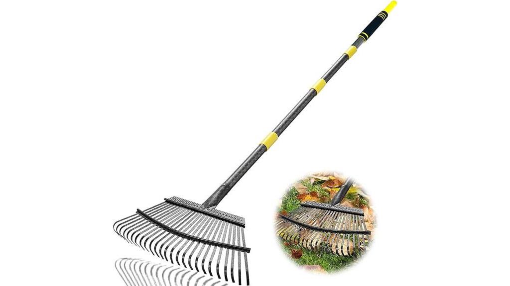 adjustable long handle leaf rakes