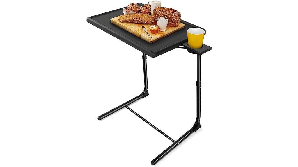 adjustable tv tray with cup holder