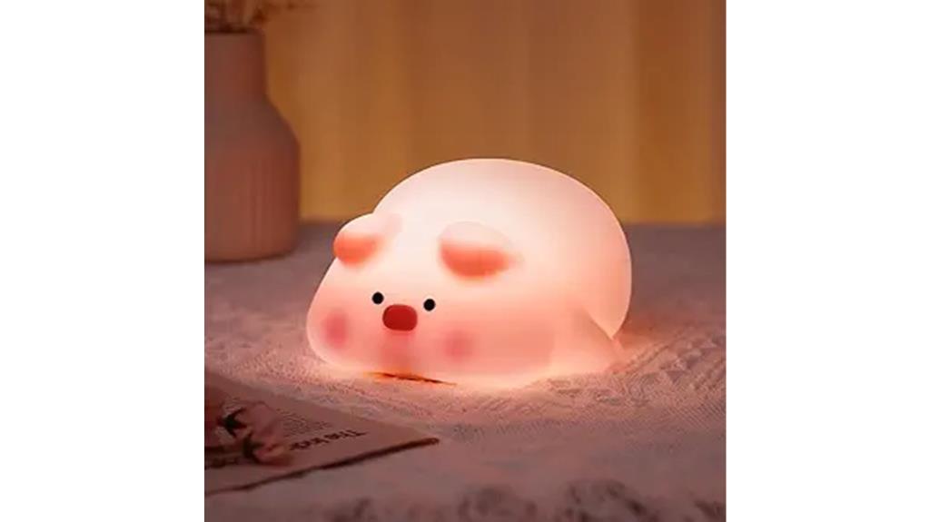 adorable pig shaped night light