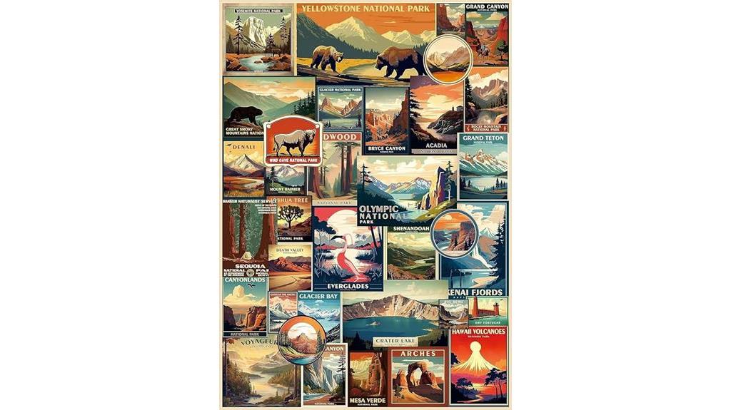 adults 1000 piece vintage national parks puzzle