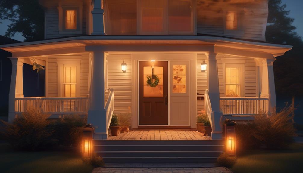 amber porch lights invite positivity
