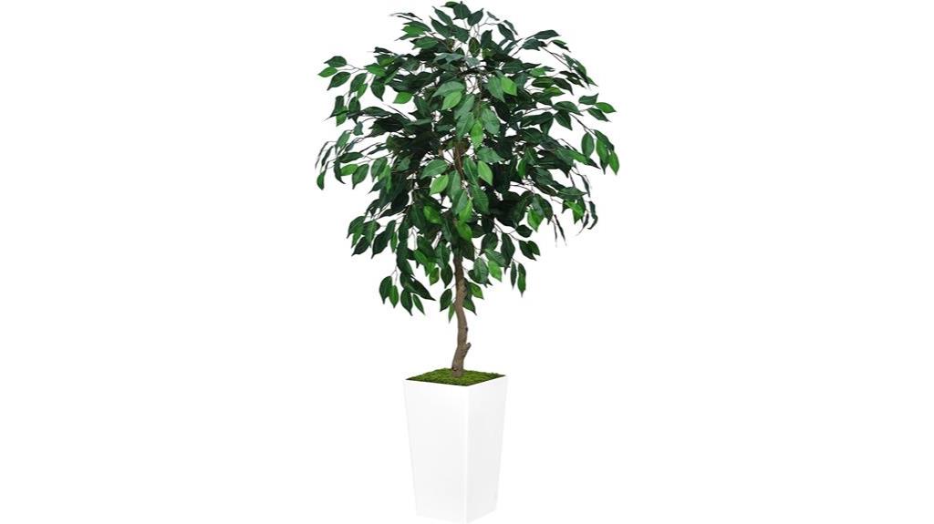 artificial ficus tree with white planter