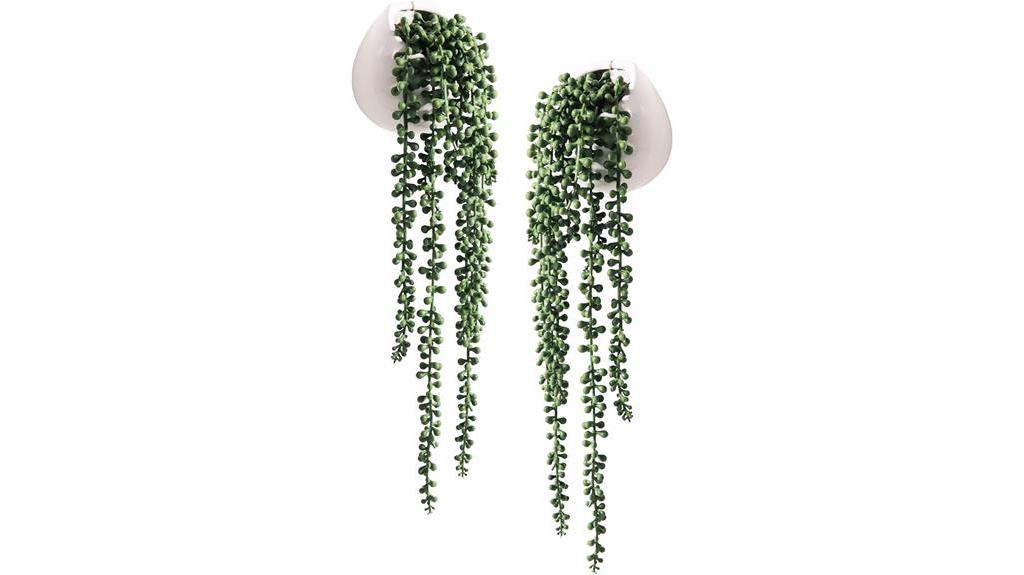artificial hanging succulents set