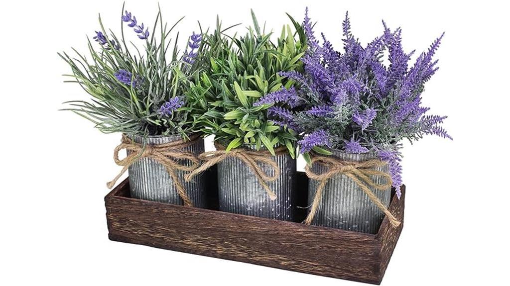 artificial lavender and grass