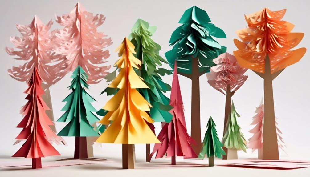 artistic paper sculptures of trees