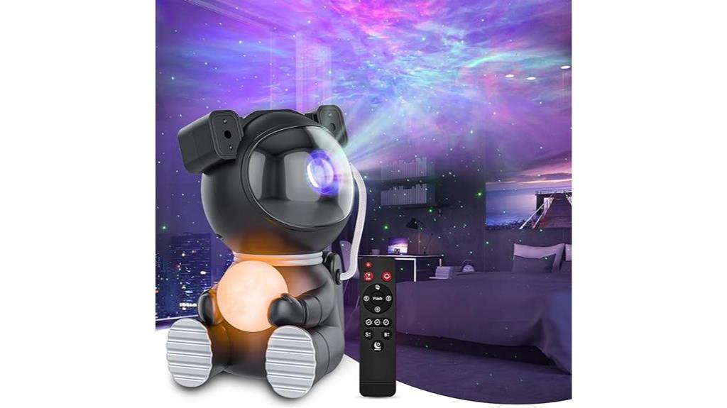 astronaut themed moon lamp projector