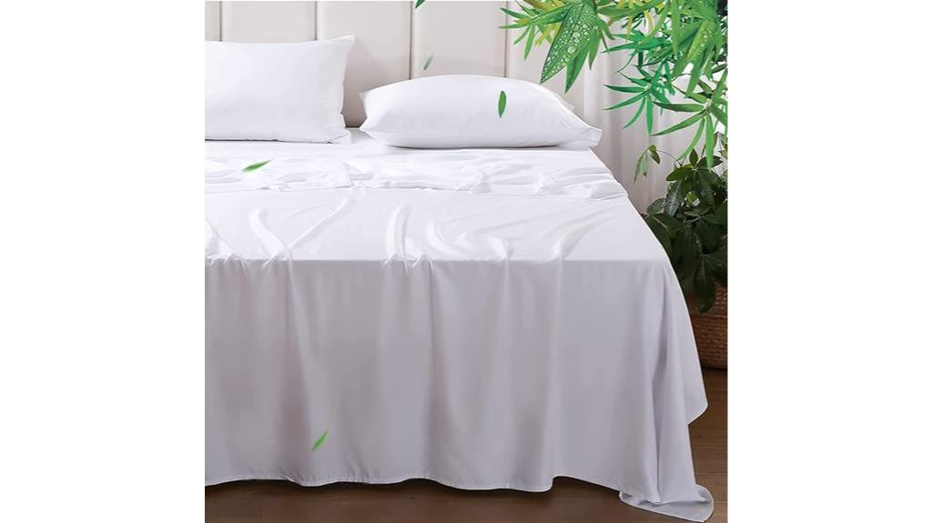 bamboo cooling sheets king size white