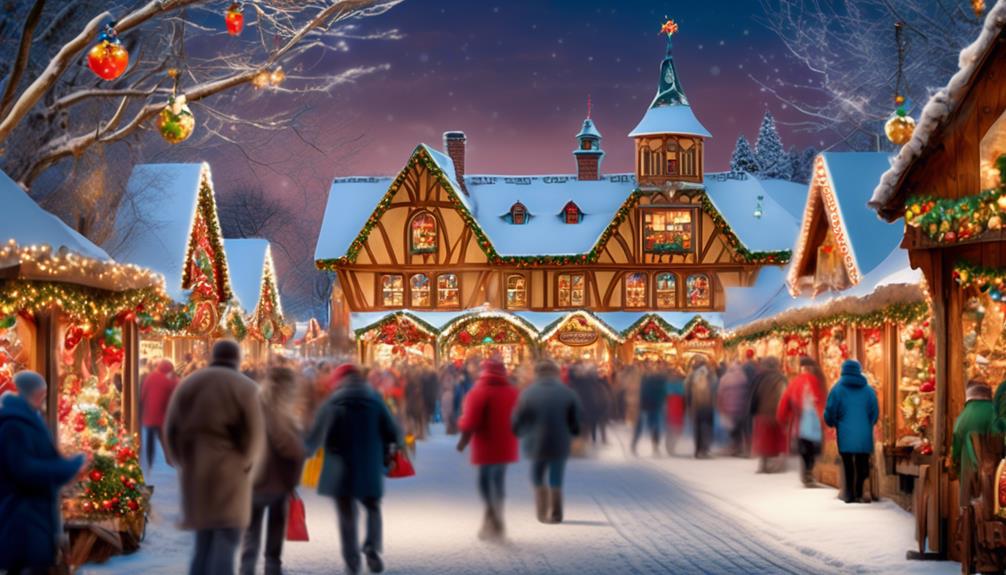 bavarian themed town and festive market