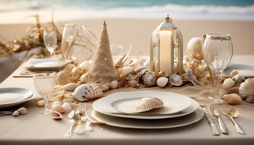 beach inspired holiday table decor