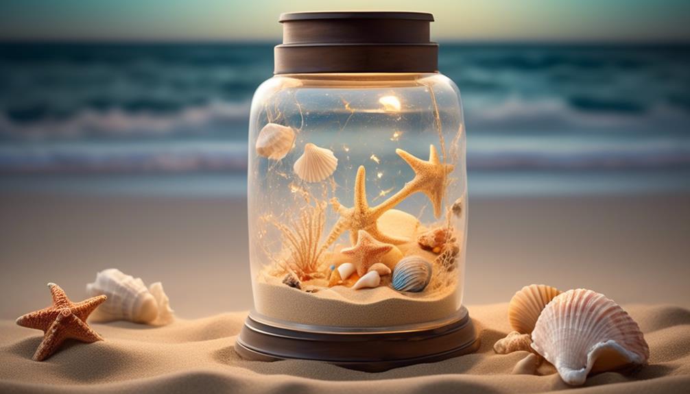 beach themed sand and shells