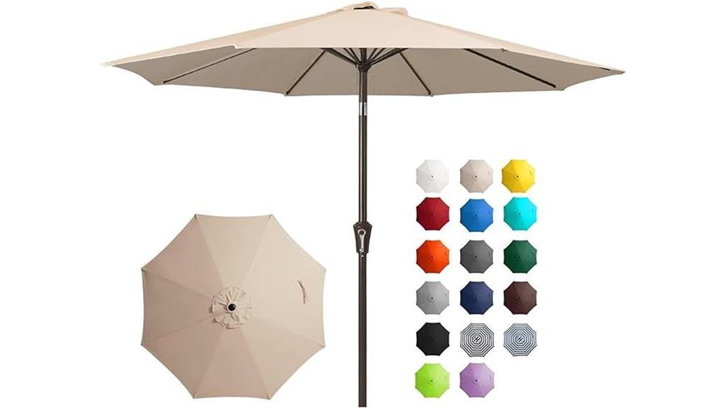beige outdoor patio umbrella