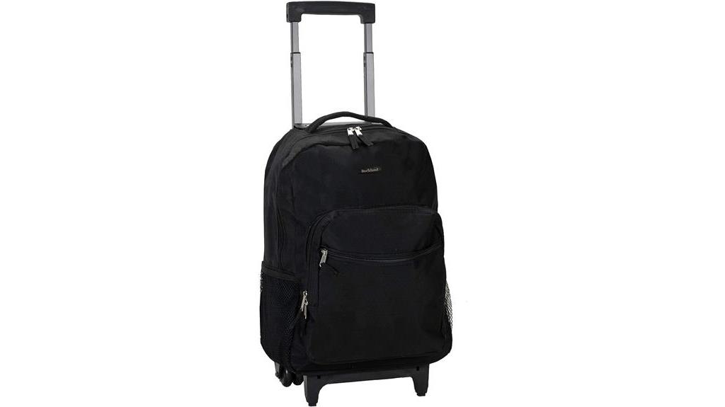 black 17 inch rolling backpack