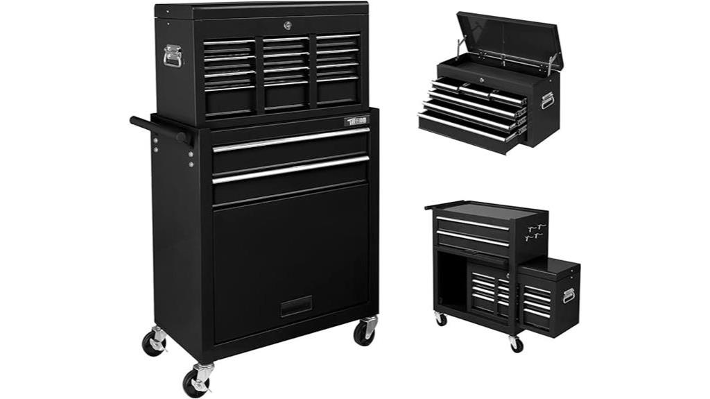 black 8 drawer rolling tool chest