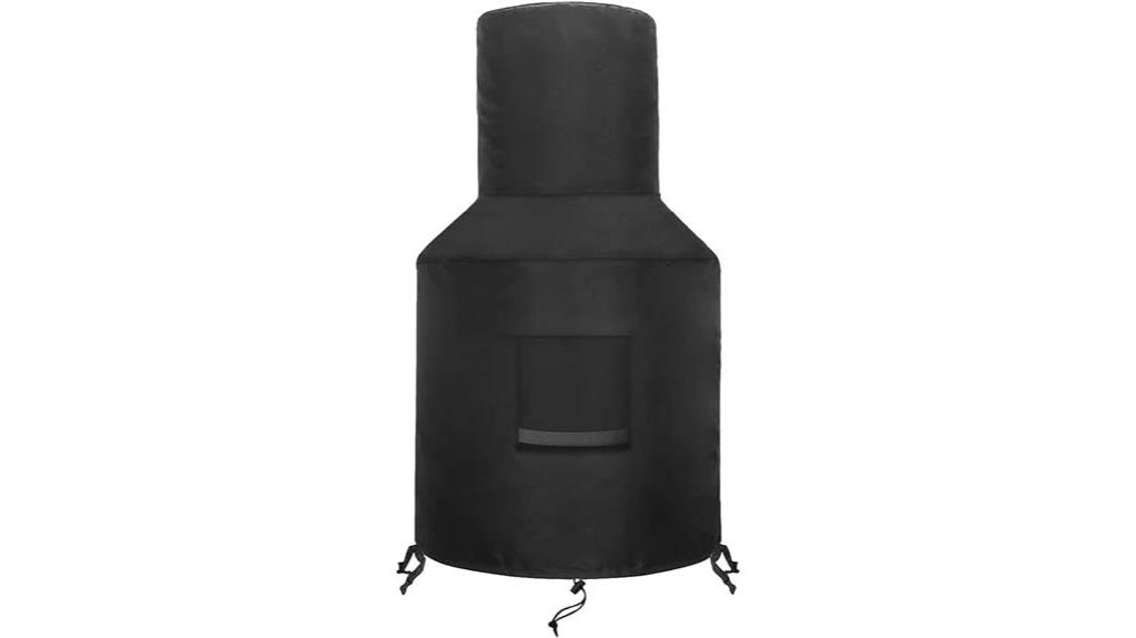 black chiminea cover for outdoor patio