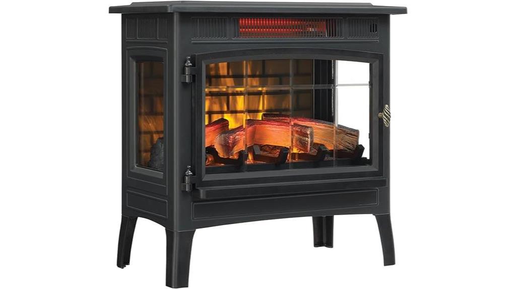 black electric fireplace stove