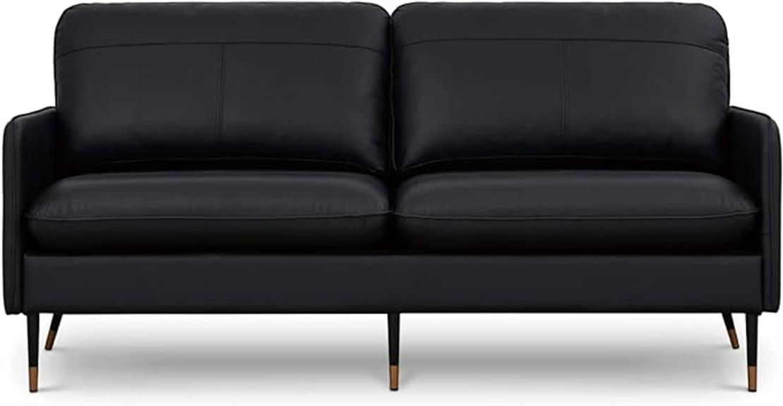 black leather 2 seater sofa