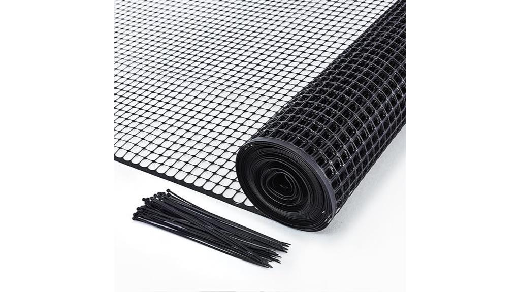 black plastic mesh netting