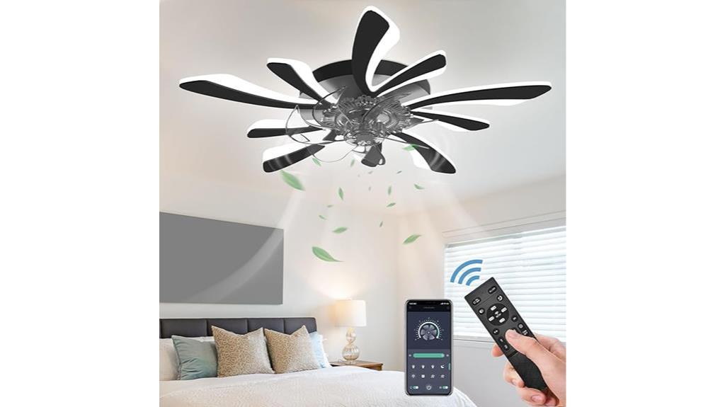 black remote controlled ceiling fan