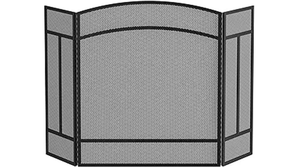 black wrought iron fireplace screen