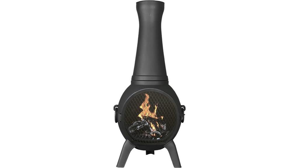blue rooster chiminea outdoor