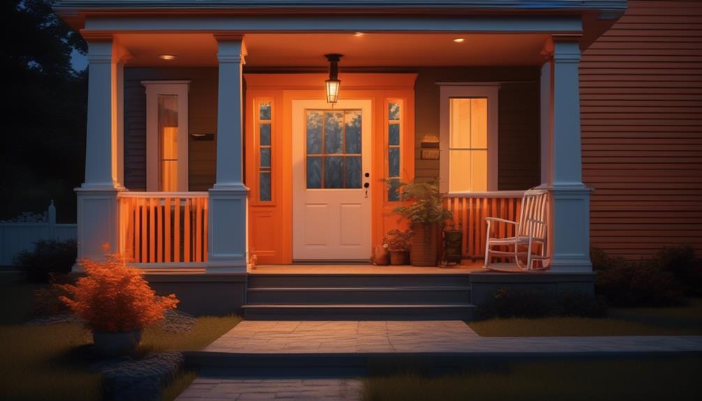 bold orange porch lights
