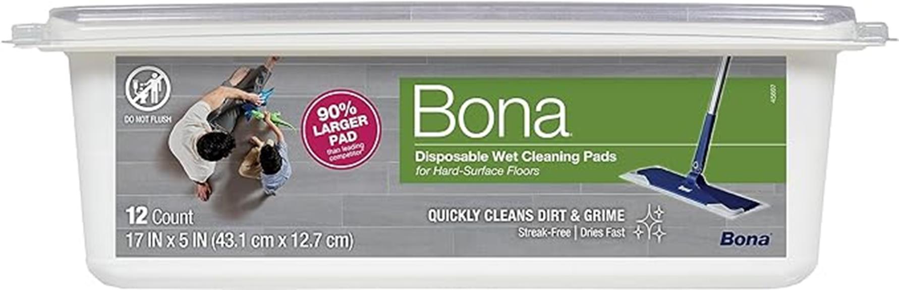 bona disposable wet cleaning pads
