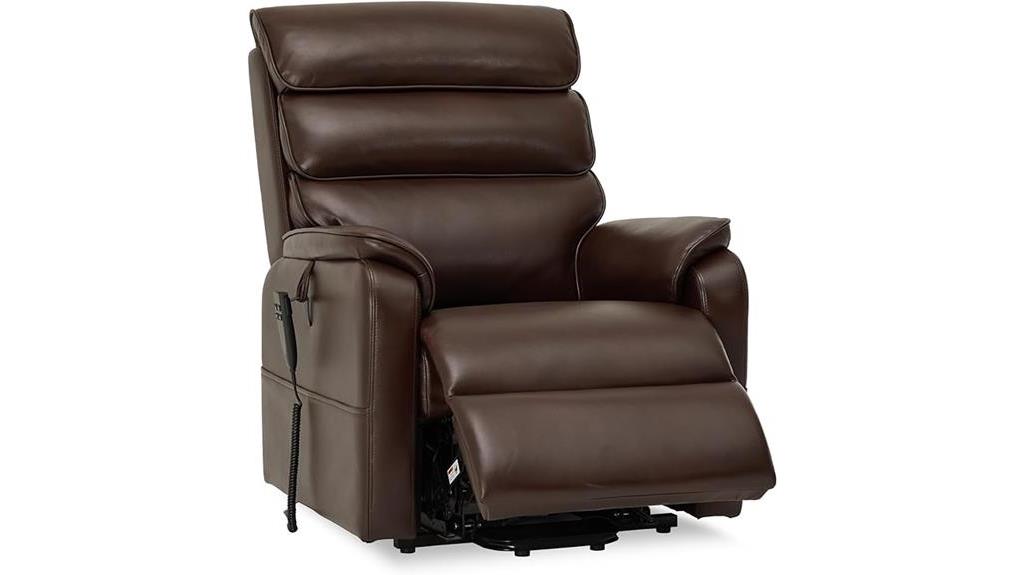 brown faux leather recliner