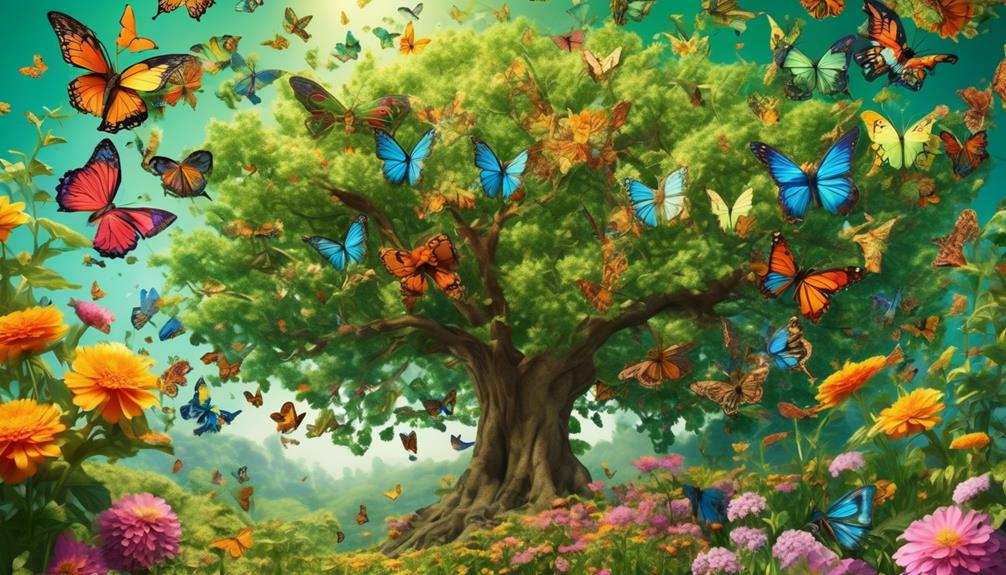 butterfly friendly habitat with trees
