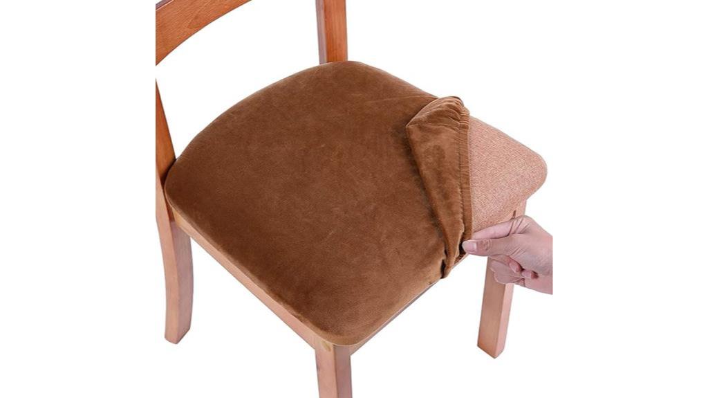 camel velvet dining chair covers