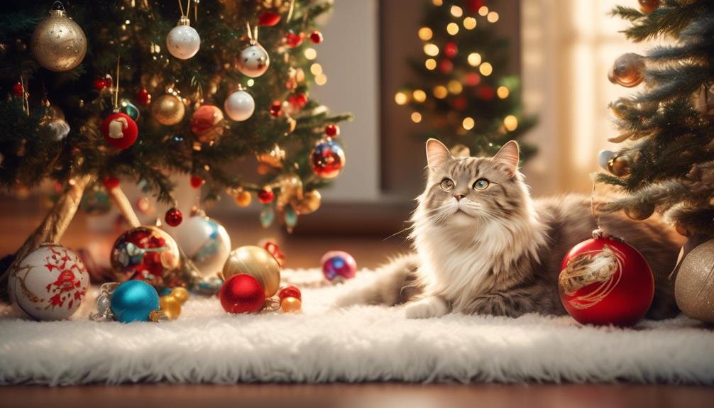 cat friendly christmas tree setup